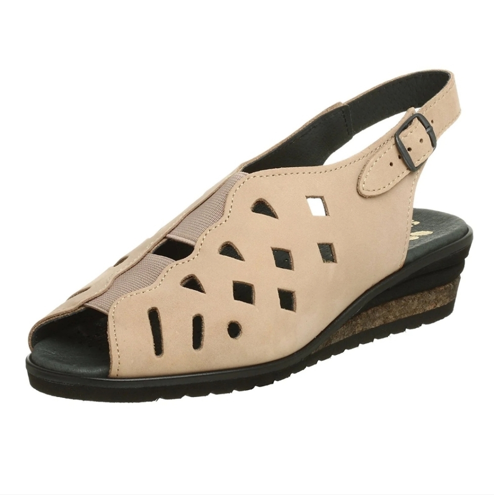 SPRING STEP Dublita Slingback Sandals, Brown Suede, Size 7 Wide, Orthopedic